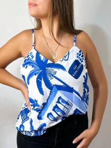 Women's Tank Top With Adjustable Straps Basic Crepe Strappy Top - From Rio - View 2