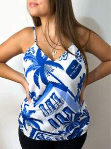 Women's Tank Top With Adjustable Straps Basic Crepe Strappy Top - From Rio - View 4