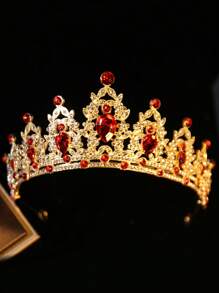 1 Large Crown Headpiece, Elegant, Sweet And Fashionable Headband, Suitable For Performances, Birthdays, Weddings (Pink)