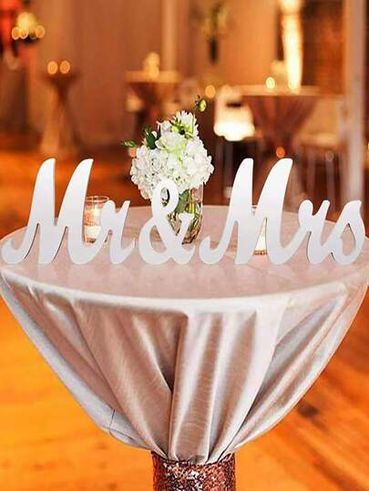 1 Set Sr. y Sra. Conjunto decorativo de boda romántico - Accesorios para photocall de boda con letras inglesas personalizadas, adecuado para ceremonia y recepción, perfecto para boda, Día de San Valentín, boda de San Valentín, regalos de cumpleaños, verano, regreso a la escuela, útiles escolares, decoración de habitación