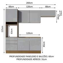 Madesa Complete Integral Kitchen Cabinet 260cm Lux R/G 03 - Brown and Grey - View 3