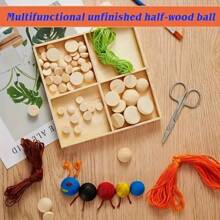 50 Wooden Beads Set Semi-Circle Semi-Sphere Semi-Circle, DIY Craft Material, Wooden Semi-Sphere Beads