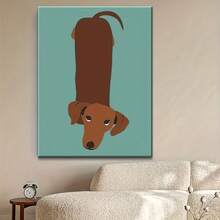 1 Pc Canvas Painting, Vintage Dachshund Art , Wooden Framed Art,High Quality ,Thickness 2.25cm/1inch  Wall Art Prints Poster Direct Hanging Decor For Home Gifts,Living Room, Bathroom, Bedroom, Kitchen,Bar,Office - Black - View 5