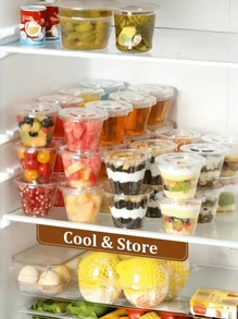 10/50/100pcs 9oz Clear Plastic Ice Cream Cups - Leak-Proof, Ideal For Desserts, Cakes, Cupcakes | Perfect For Parties And Events | Stackable And Easy To Transport, Food Storage For Events | Transparent Design | Leak-Proof, Ice Cream Party Decor