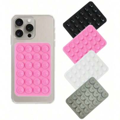 3/1pc Multi-Functional Square Silicone Suction Cup Waterproof Phone Holder, 24-Hole Strong Adhesive Silicone Suction Cup Suitable For Various Scenes, Used To Fix Phone And Prevent Phone From Falling, Video Vibration, Phone Selfie Accessories