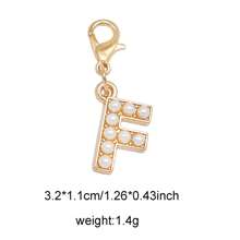 2Pcs Gold Color Letter Alloy Pendant With Faux Pearls Alphabet Charm Women Ladies Bag Clothes DIY Craft Decor A - Z