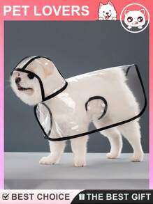 1pc Dog Raincoat Waterproof For Small Dogs, Corgi, Shiba Inu, Dachshund, Etc. - Black - View 1