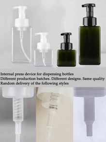 1pc/2pcs Square Plastic Pump Bottle, Bath Shower Gel Shampoo Storage Empty Bottle, Home Use Liquid Soap Foaming Dispenser, Facial Cleanser Foaming Pump Bottle