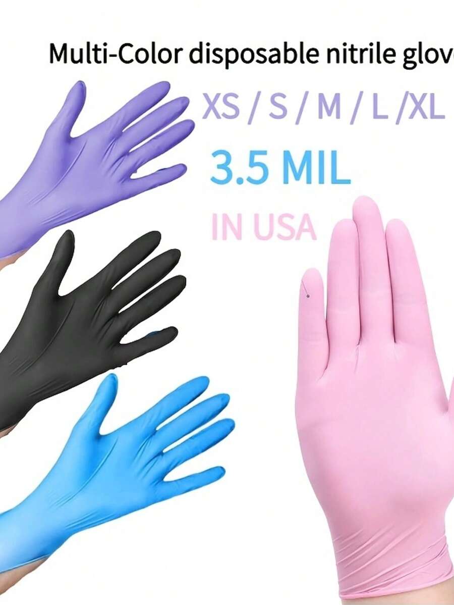 A Box Of 100pcs Containing Nitrile Gloves For Household Kitchen Dishwashing, Waterproof And Durable Cleaning Products, Household Gloves, And Cleaning Gloves