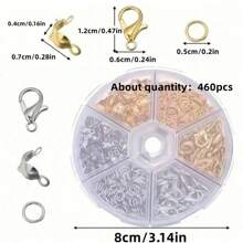 1 套/盒珠宝制作工具套装，DIY 珠宝制作工具套装包括钳子、剪刀、镊子、开口圈、龙虾扣，适合珠宝手工制作练习，方便实用，可用于制作手链、项链等。