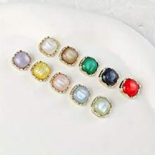 10 Pcs Square Cat-Eye Metal Buttons For Knit Cardigans, Shirt Collars & Dresses – Premium Stylish Apparel Decor