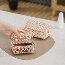 Luxury Crystal Jewelry Box, Wedding Supplies Storage Box, Portable Multifunctional Decorative Box, Jewelry Box + Candle Holder Set Back To School, Room Decor - Multicolor - View 10