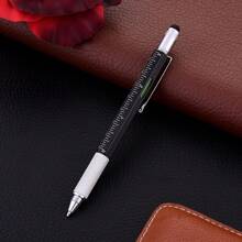6-In-1 Multifunctional Tool Pen, All-In-One Technical Pen With Flathead & Phillips Screwdriver, Ballpoint Pen, Stylus, Ruler, Level - Multicolor - View 9