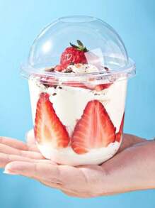 30/20/10 件 U 型透明塑料蛋糕杯带盖 - 耐热甜点杯，用于分层慕斯、蛋糕和派对零食 - 非常适合婚礼、生日、野餐、圣诞节和聚会 - 白色 - 查看 7