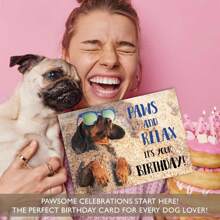 1Pc Paws And Relax Dachshund Birthday Card – Funny Dog-Themed Greeting Card With Relaxing Beach Vibes For Animal Lovers And Special Celebrations