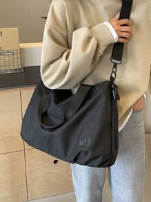 Sac fourre-tout femme minimaliste de couleur unie, style bandoulière