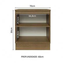 Gabinete Bajo Cocina Madesa Lux 3 Cajones 70cm Y Encimera Mg - Marrón y Gris - Ver 3