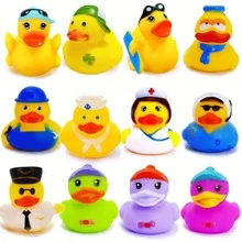 12 stuks rubberen eendjes, mini rubberen eendjes, badspeelgoed, verjaardagscadeaus, zomerse strand-/zwembadactiviteiten, decoratie voor feestdagen - creatieve beloningen in de klas, sokvulling, feestdecoratie