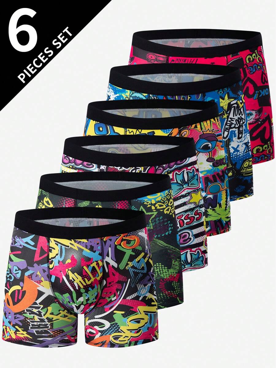 6 Pairs Teen Boys/Young Boy Mid Rise Boxer Briefs