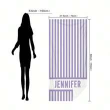 1pc Custom Text Beach Towel, Strong Water Absorption, Suitable For Swimming Pool, Camping Trip, Extremely Comfortable,Multi-Functional,Adjustable, Ornamental,Reusable,Breathable,Exquisite,Adorable,High-Quality,Modern,Colorful,Cute,Comfortable,Stylish,Soft,Custom,Personalized,Unique,Ideal Gifts For Him,Ideal Gifts For Her,Boyfriend,Girlfriend,Dad,Mom,Family,Friends,Son,Daughter,Office,Tea Room,School,Home,Home Refresh,Customized Beach Towels