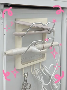 1pc Curling Iron Storage Rack Wall-Mounted Perforation-Free Bathroom Wall Dormitory Artifacts Under The Table Flat Hair Splints To Prevent Ironing - Multicolor - View 3