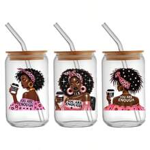 Set de 12 pegatinas inspiradoras con diseño de patrones de dibujos animados, película de vinilo 3D resistente al agua y a los arañazos, adecuadas para gafas, tazas, refrigeradores - pegatinas de alta calidad, calcomanías de arte DIY para cristal