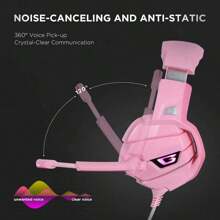 Onikuma k5 rosa Auriculares gamer de alta calidad para ps4, consola gamer, laptop y pc con micrófono de cancelación de ruido