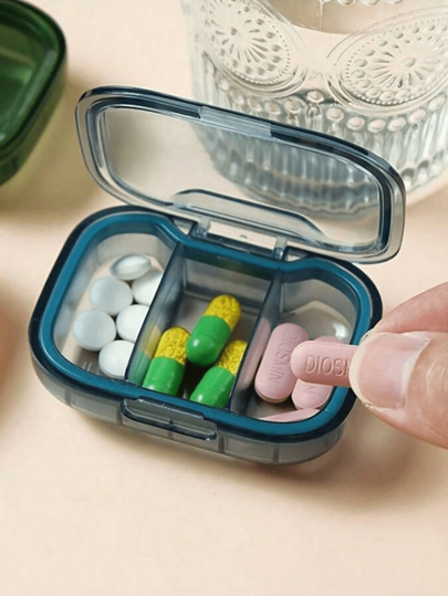 4pcs/1pc Mini Pill Storage Box - Ultra Compact, 3 Compartments, Dust-Proof, Medication Manager, Easy To Take Daily - Portable And Lightweight Design, Suitable For Travel Or Home Use