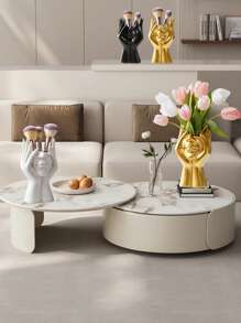 1 pièce Un support de pinceau pour le visage de style artistique doux et de luxe léger, un organisateur élégant de maquillage et d'accessoires (blanc) Décoration de la salle de bain à la maison Organisateur de maquillage d'été Retour à l'école