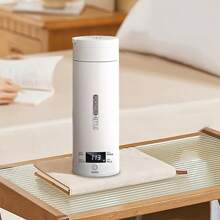 1pc Portable Electric Kettle Travel Tea Coffee Portable Kettle, 500ml Electric Mug Small Electric Mug, 316 Stainless Steel Kettle With Auto Shutoff And Anti-Dry Burn Protection, White - 查看 3