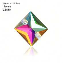 Cristales de Rhinestone de vidrio AB de forma redonda, triangular, cuadrada y de hoja AAAAA para coser en ropa, decoración del hogar, bodas y manualidades DIY - Gemas brillantes listas para fiestas, aniversarios y regalos