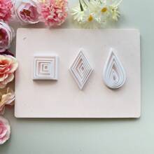 Briolette Square Diamond Heart Set Large To Small Set, DIY Polymer Clay Jewelry Earring Making Pendant Making Soft Pottery Clay Mold High Precision Knife Mold Clay Knife Polymer Clay Earring Making