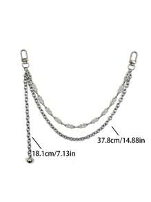 High-End Luxurious Rhinestone European & American Style Color-Preserving Metal Chain Bag Accessory Charm Beach Vacation Y2K - Multicolor - View 2