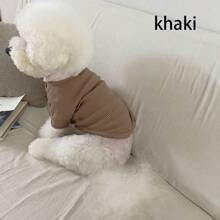 1pc Versatile Autumn/Winter Base Layer Tee With Dog & Cat Breeds (Teddy, Yorkshire, Pomeranian, Etc.) Prints, Pet Clothing