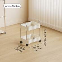 1pc Movable Multi-Tier Storage Rack Trolley With Wheels, For Bedroom, Kitchen, Living Room, Snack Organizer - Multicolor - View 15