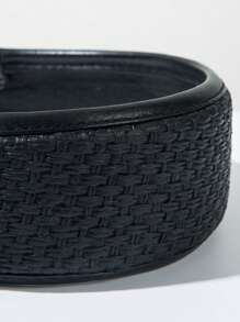 1pc 2025 New Vintage Leather Woven Wide Headband For Women, High-End Daily Versatile High Crown Head Hoop Hair Accessory