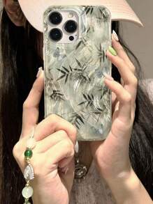 Bamboo Butterfly Painted Accessories Foil Painting Additional Pendant, High-End Elegant Silver Minimalist Compatible With IPhone 16/IPhone 15, Painted IPhone 15 Pro Max, Apple P13 Phone Case P14 Women P11 Soft Shell P12 Anti-Drop XS.XR/78P.78GES2 IPhone 16/IPhone 15/XR/IPhone 16 Pro Max/7p8p/P12 Pro Max/P13 Pro Max/P14 Pro Max/A16/A15/S24/S25/S23/S24U Phone Case Cover