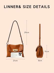 FION Crossbody Bags For Women Retro Shoulder Bags Vegan Leather Handbags Slouchy Large Crossbody Bag With Adjustable Strap - Brown - View 8
