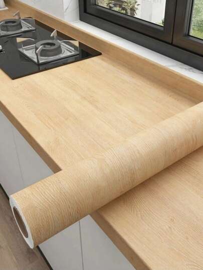 1 Rollo de papel de contacto de madera de roble, papel autoadhesivo de madera gruesa para encimeras, escritorios, gabinetes de cocina, papel tapiz, encimeras autoadhesivas, cubierta de vinilo impermeabilizante, láminas de madera contrachapada, cubiertas de mesa, encimeras de cocina, accesorios de decoración de pared para el hogar.