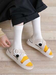 جوراب خاص من نمطي البط و صغير البط المطبوعين، جوراب طويل حتى الكاحل، زوج واحد/زوجين، جوارب مطابقة للأزواج والعائلة - متعدد الألوان - مشاهدة 3