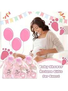 5/10/15/20 Juegos de recuerdos de ducha con diseño de oso llavero, con bolsas de organza blanca y etiquetas de agradecimiento, adecuado para duchas, fiestas, cumpleaños y decoraciones de eventos