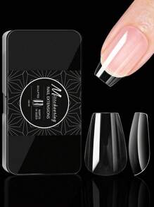 250/500/600pcs Soft Gel Tip Box Natural Or Sculpted Ballet/Coffin/Almond/Square Fake Nails Front Ultra-Thin End Thickened Hard Full Cover Nail Tips Premium Quality Press On Nails Nail Supplies