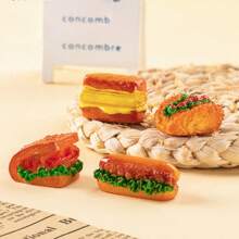 1/5/10pcs Mini Hamburger Fake Food, Realistic Hamburger, Mini Panini Hamburger Fake Food, Resin Crafts, Miniature Decorations, Artificial Food, Resin Figurine, Decorative Accessories, Dollhouse Toys, Photography Props, Dollhouse Accessories School Supplies,Back To School