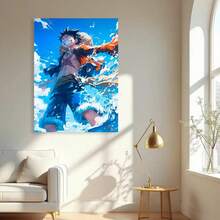 Framed Anime Pirate-Themed Canvas Wall Art - Vibrant Dynamic Action Scene Painting,  High-Quality Canvas Print For Bedroom, Living Room, Hallway Decor - Perfect Gift For Anime & Adventure Fans