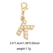 2Pcs Gold Color Letter Alloy Pendant With Faux Pearls Alphabet Charm Women Ladies Bag Clothes DIY Craft Decor A - Z