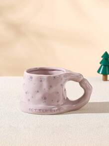 1pc Ceramic Mug, Korean Minimalist Cute Coffee Cup & Saucer, Nordic Minimalist Vintage Household Water Cup, Matcha Dessert Cup, Suitable For Tea, Arabic Coffee, Large Capacity American Coffee Cup, Suitable As A Gift For Friends And Relatives, Microwave And Dishwasher Safe