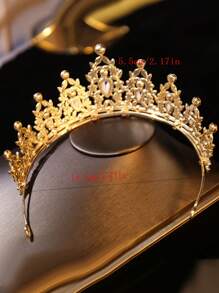 1 Large Crown Headpiece, Elegant, Sweet And Fashionable Headband, Suitable For Performances, Birthdays, Weddings (Pink)