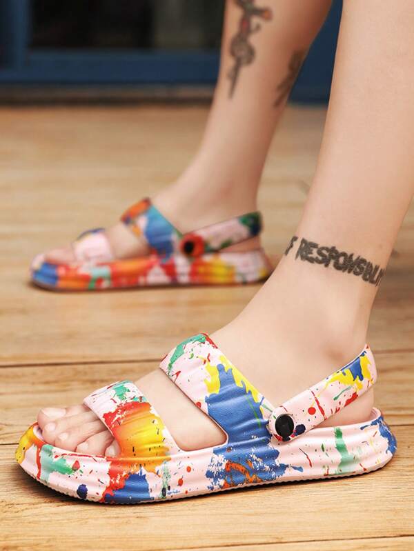 Women's Casual Slip-On House Slippers, Soft Bottom Summer Indoor/Outdoor Lightweight Sandals