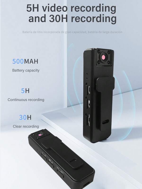 Clip-On Sports Camera Recorder With Long Battery Life