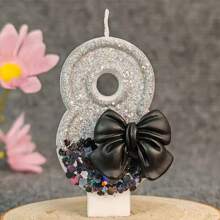 1 nến sinh nhật số, nến số đen thanh lịch 0-9, nến trang trí bánh tiệc lãng mạn, nến trang trí bánh tiệc kỷ niệm ngày lễ, quà tặng số sáng bóng, tốt nghiệp, đám cưới - màu đen - Xem 18